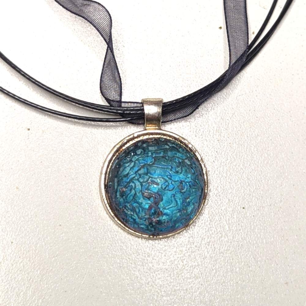 Mystical Blue And Purple Pendant Necklace